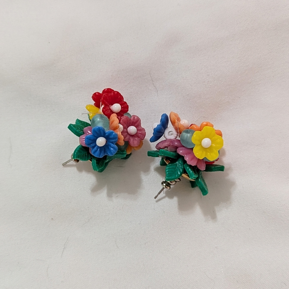 Colorful Vintage Floral Earrings